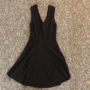Black flare skirt mini dress